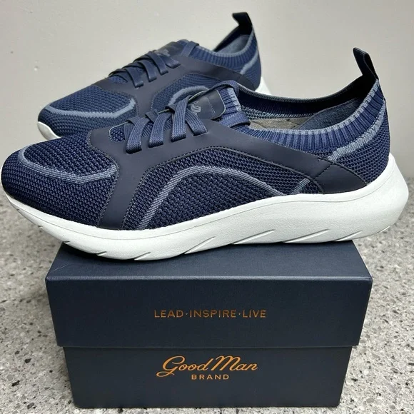 Good Man Brand GMB Knit Trainer Sneakers Sky Captain Blue Sz 9 Italy MSRP $298 Good Man Brand GMB Knit Trainer Sneakers Sky | Mercari main image 4